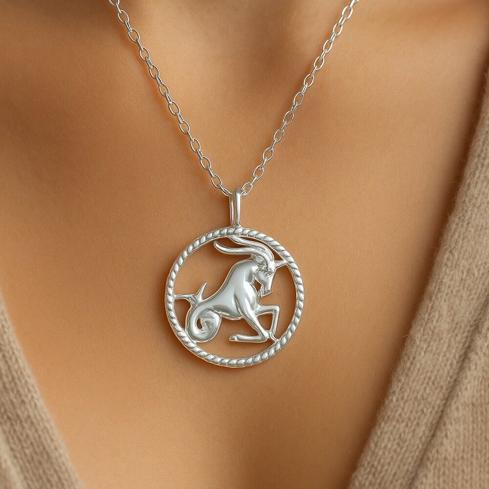 Sterling Silver Capricorn Necklace